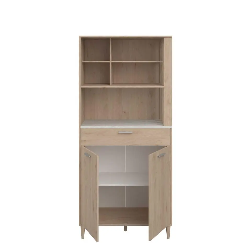 Buffetkast Galatee met 2 deuren & 1 lade - eikdecor/wit