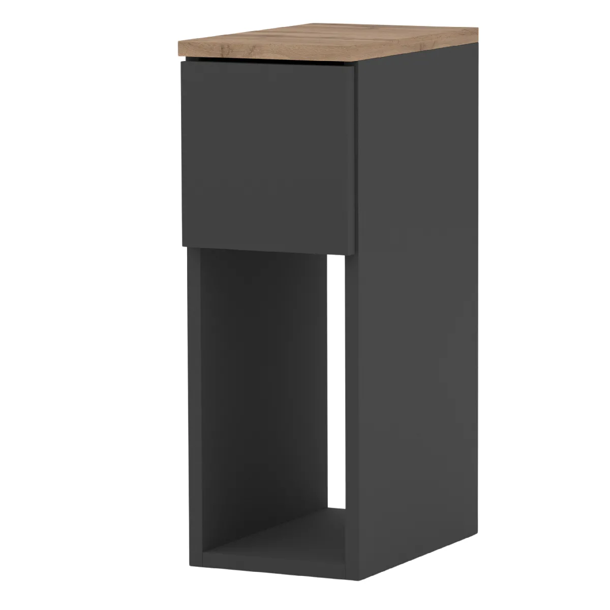 Other Brands Table de Chevet 1 Tiroir - Gris/Wotan