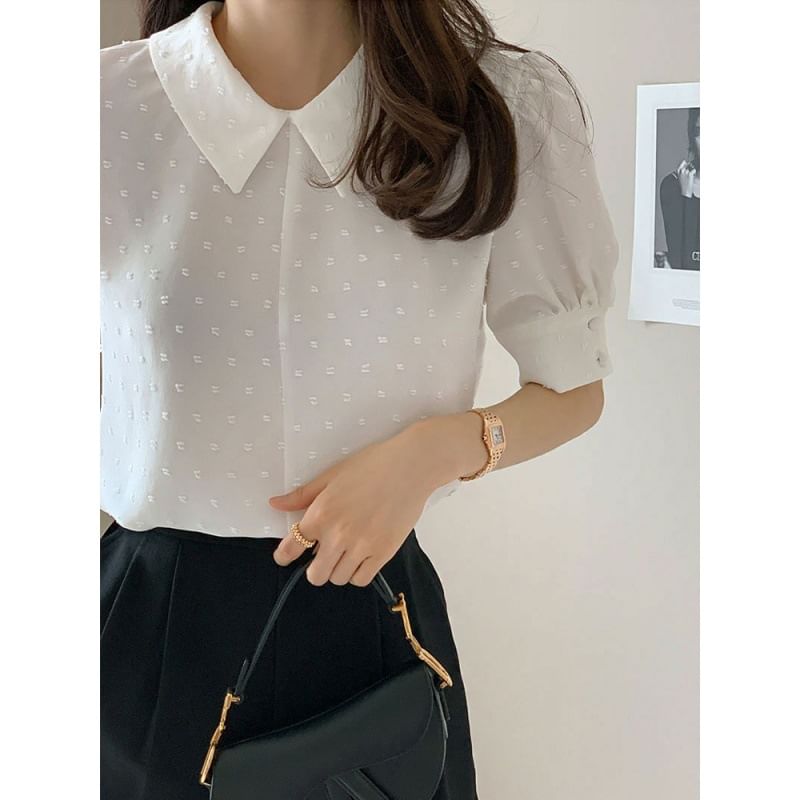 Bornite - Blouse met korte mouwen en stippen