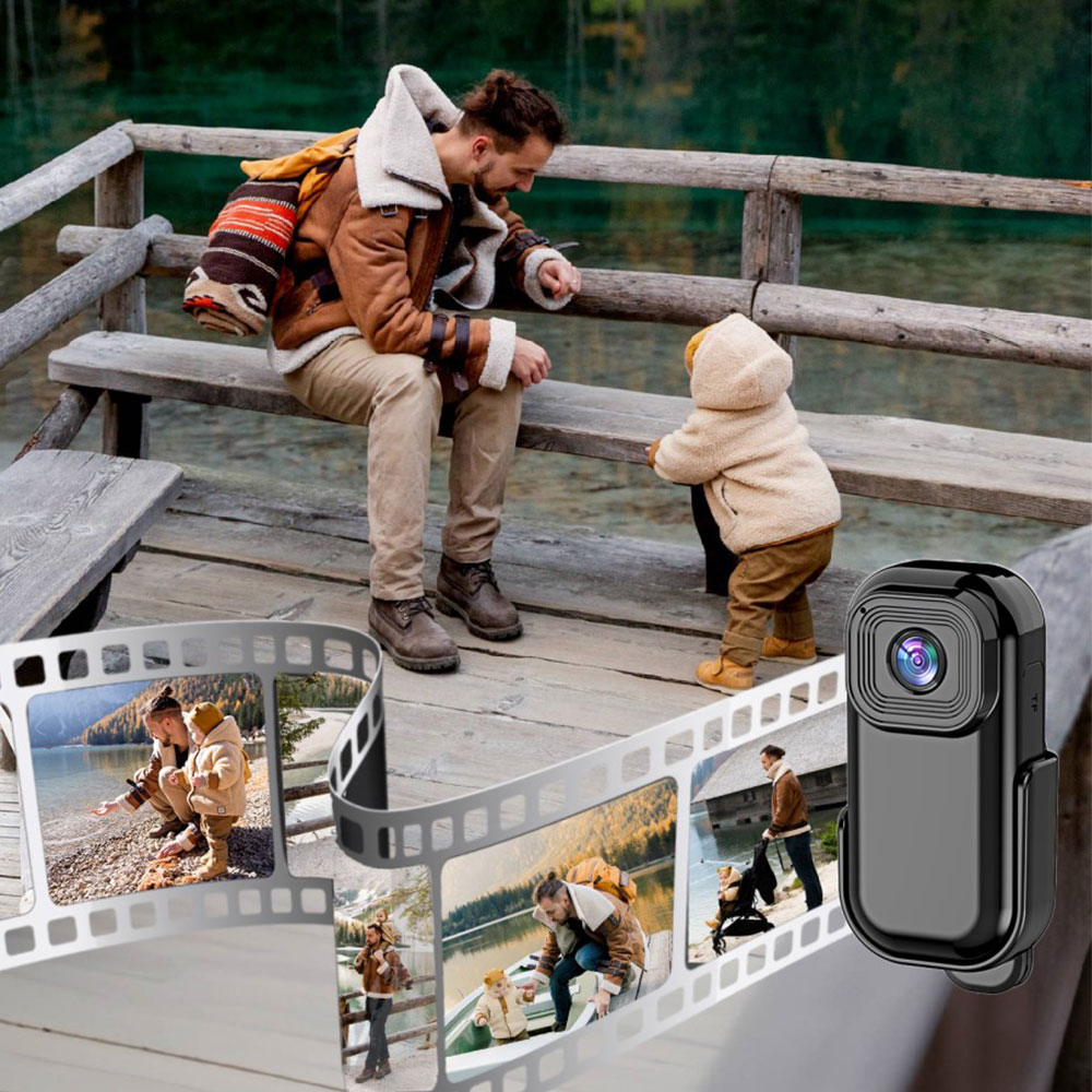 Mini Sport-Kamera Full HD 1080p mit Akku (500mAh)   Micro SD Kartenslot (5.5 x 3cm) - Schwarz
