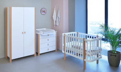 Yappy Kids Étude Klesskap, Hvit/Bøk