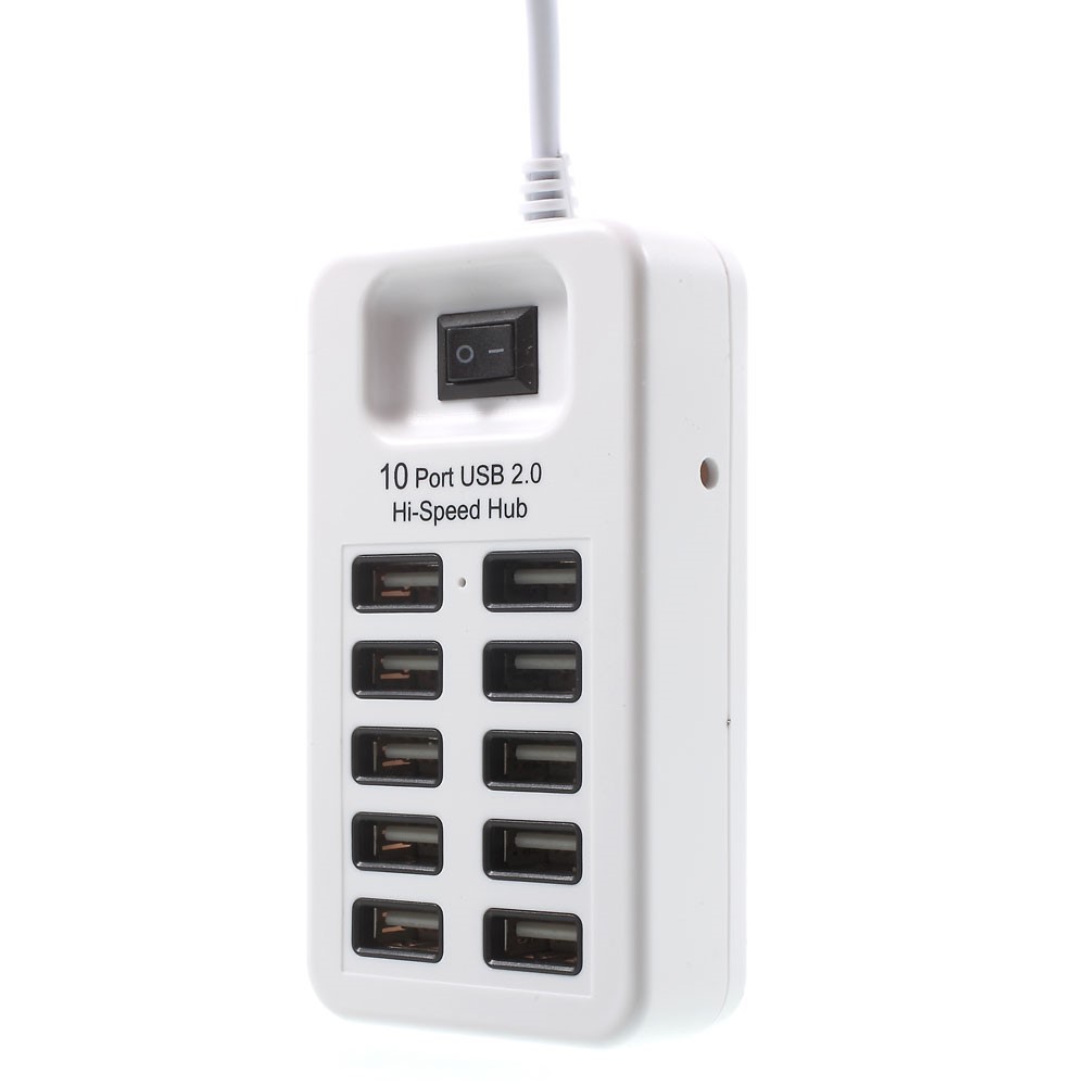 (1m) 10-fach USB 2.0 Multiport Adapter Hub - Weiss