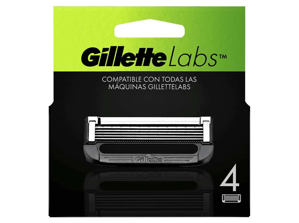 RECARGA DE LÂMINAS COM BARRA EXFOLIANTE GILLETTE LABS 4 UN
