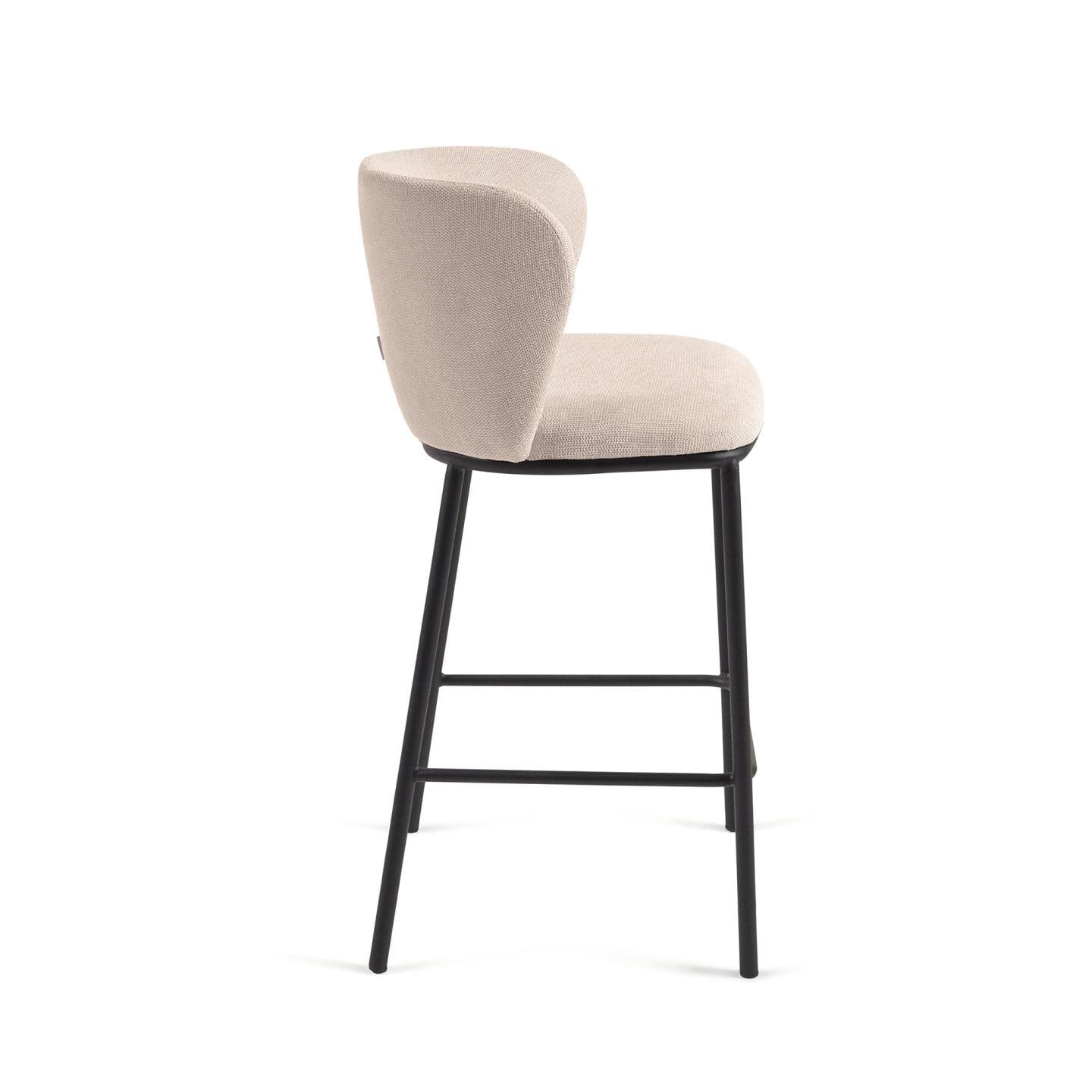Kave Home Barhocker CESILIA Chenille beige/schwarz