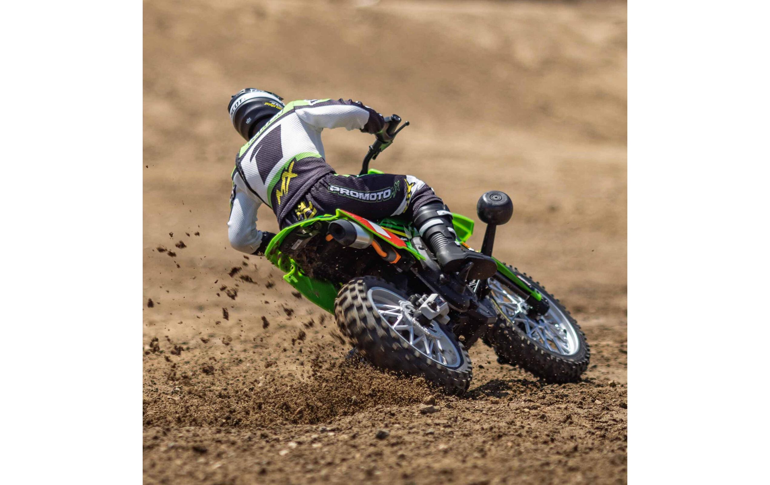 Motorrad Promoto MX Grün, RTR, 1:4<br>Leistungsstarkes RC Motocross Bike