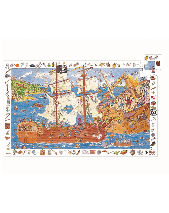 Wimmelpuzzle PIRATENSCHIFF 100-teilig in bunt
