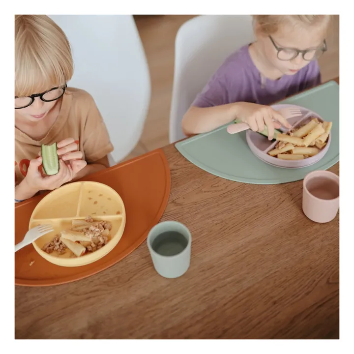 Mushie Set de table en silicone | Terracotta