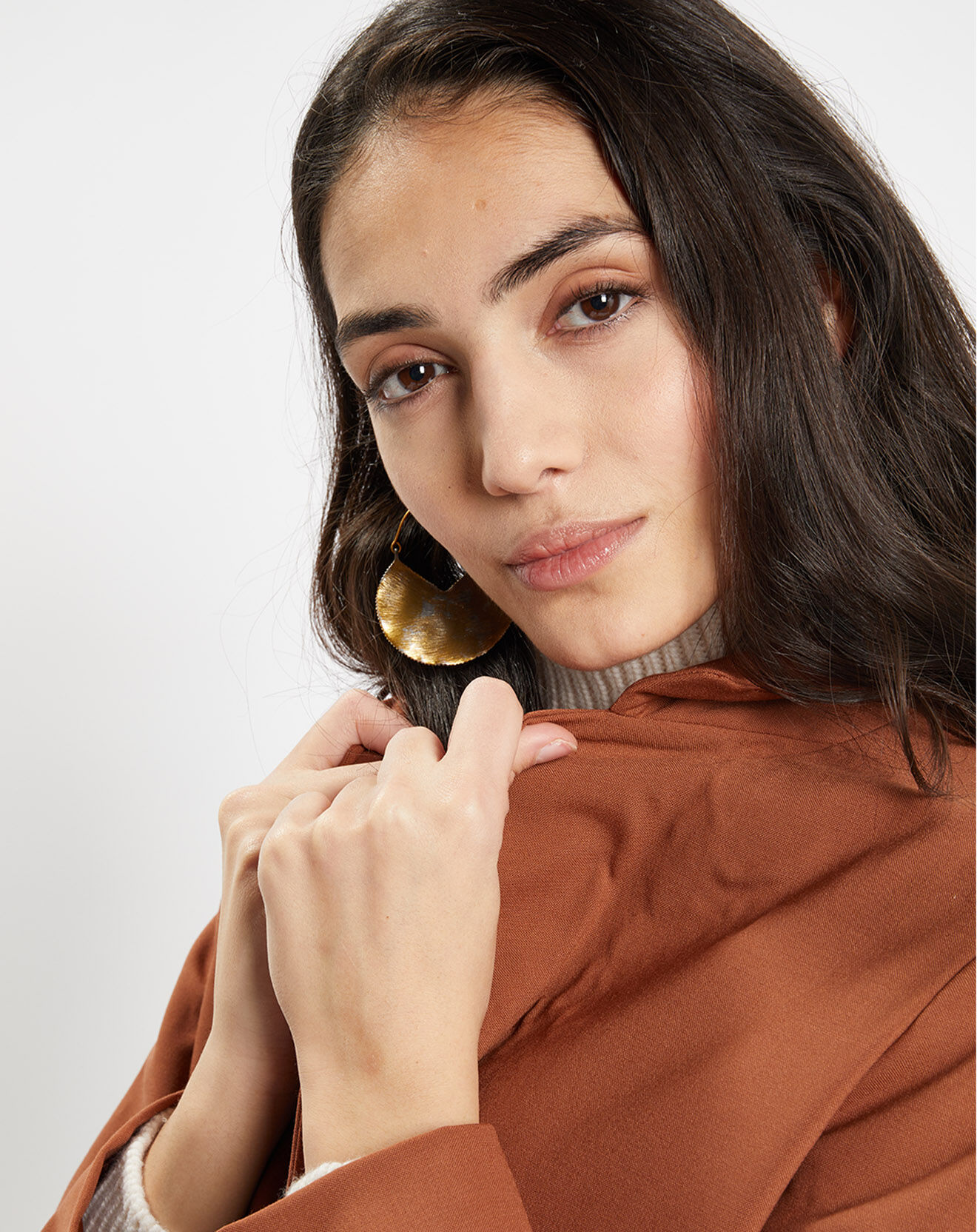 Galeries Lafayette Blazer croisé en Laine mélangée Celeste marron