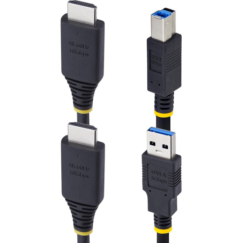 StarTech.com Câble KVM HDMI de 1,8m et USB 5Gbps, 4K 60Hz, Câble Combo HDMI 2.0 et USB pour Commutateurs/Switchs KVM