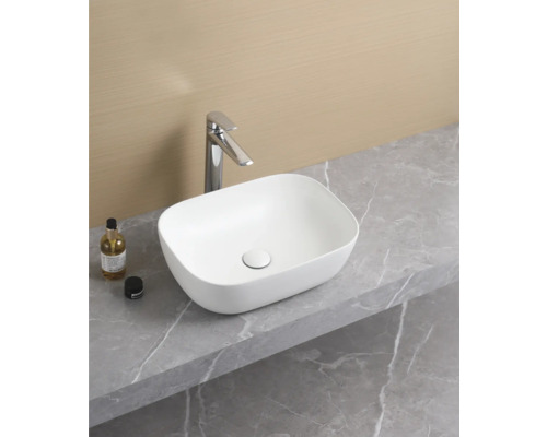 Jungborn opzetwastafel FOUR 46,5 x 33 cm wit mat incl. keramische afvoerplug