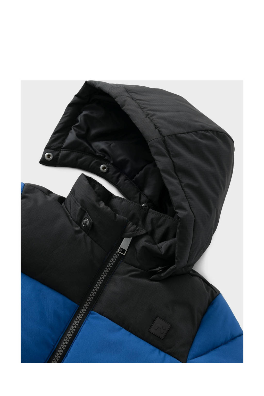NAME IT gewatteerde winterjas NMMMORNING hardblauw/zwart