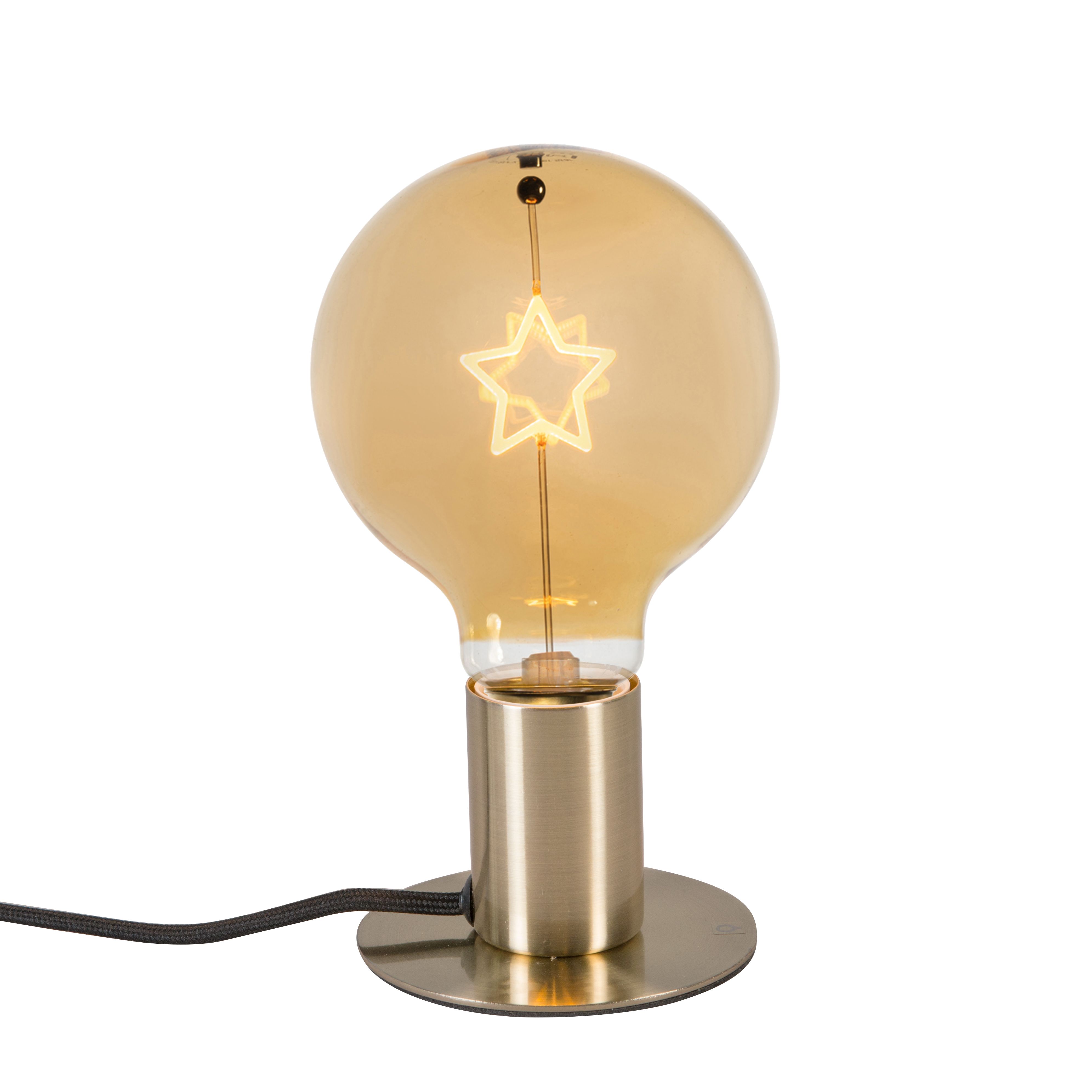 Kerst tafellamp goud incl. LED amber glas ster - Facil