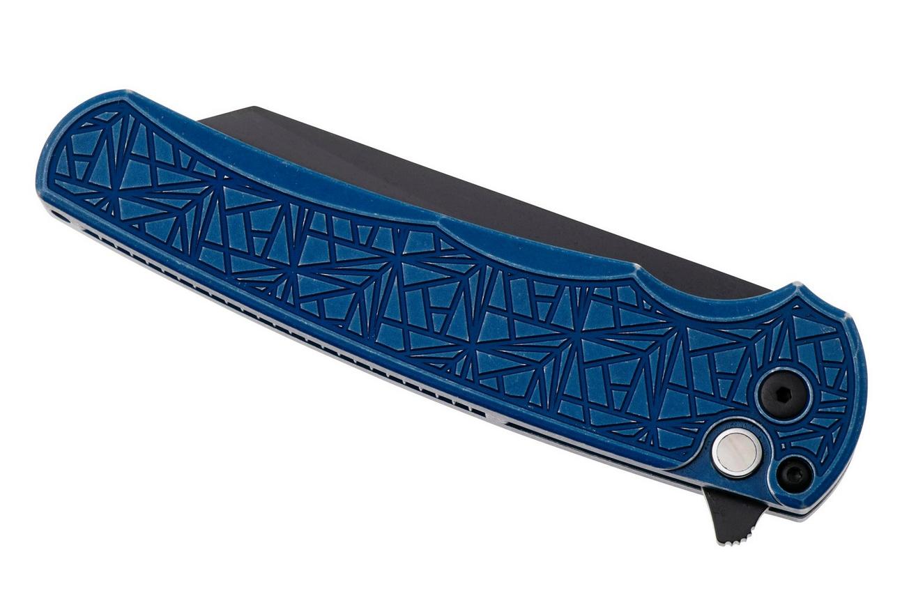 Pro-Tech Malibu 5406-BW-BL-NEXUS, DLC CPM MagnaCut, Reverse Tanto, Battleworn Blue Aluminum zakmes