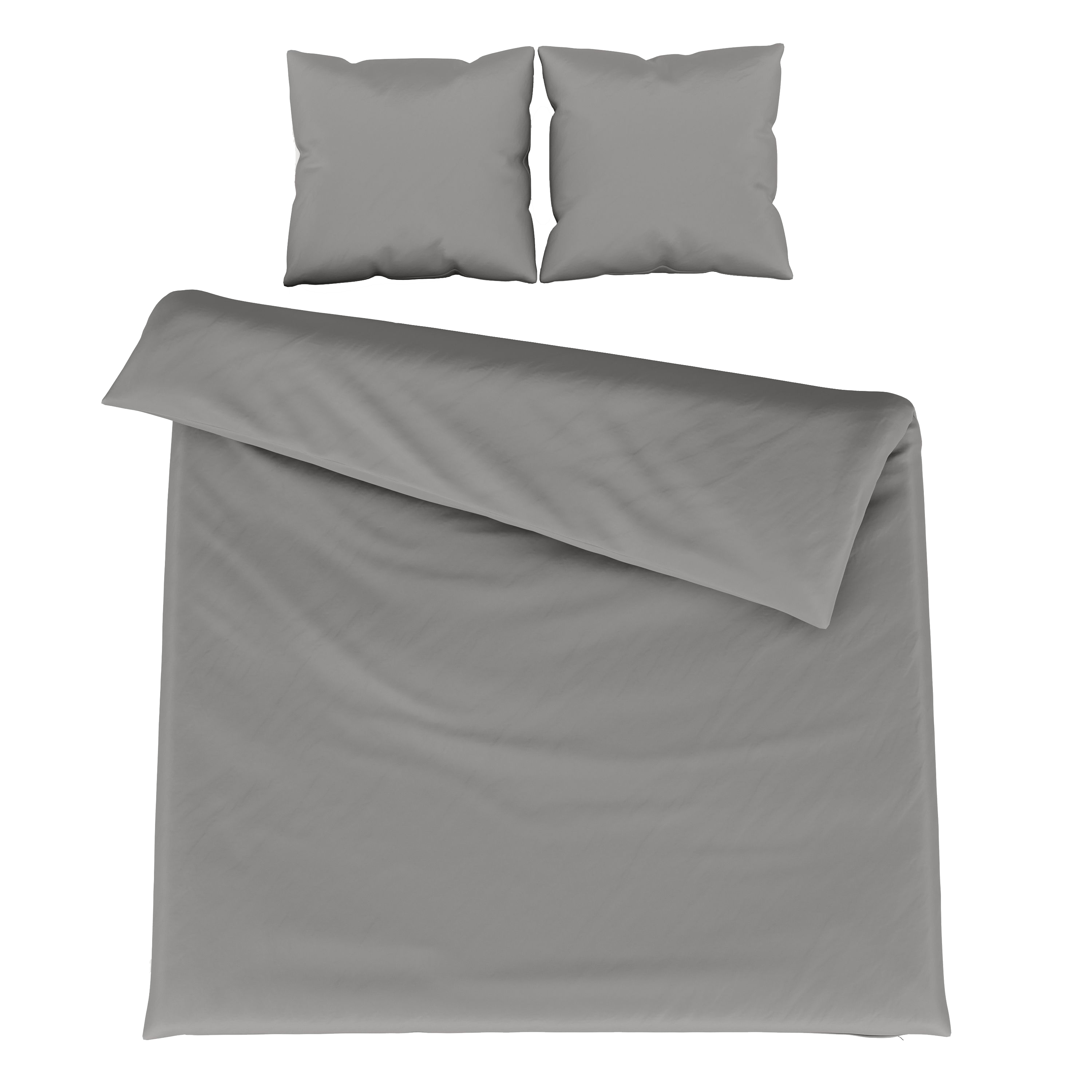 Bettwäsche 3-teilig 65 x 65 cm + 200 x 210 cm anthrazit