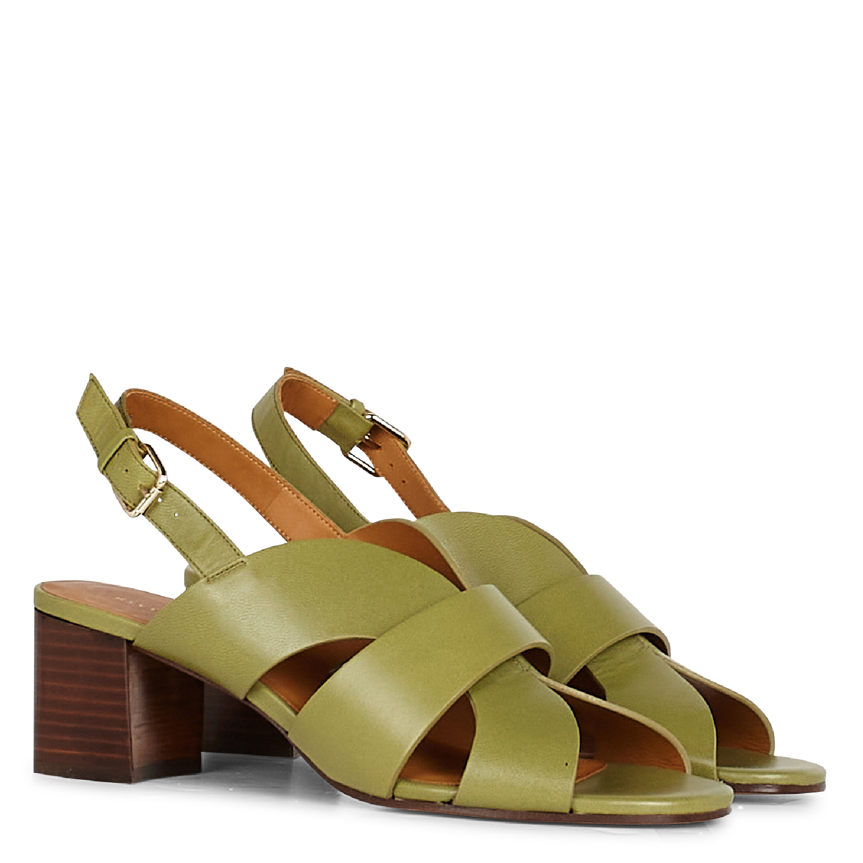 SANDALES N°551 - Sandales hautes en cuir N551 | Vert