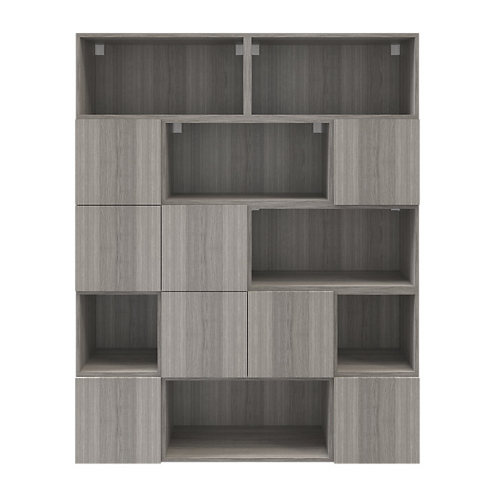 Étagère semi ouverte effet chêne grisé GoodHome Atomia H. 187,5 x L. 150 x P. 37 cm