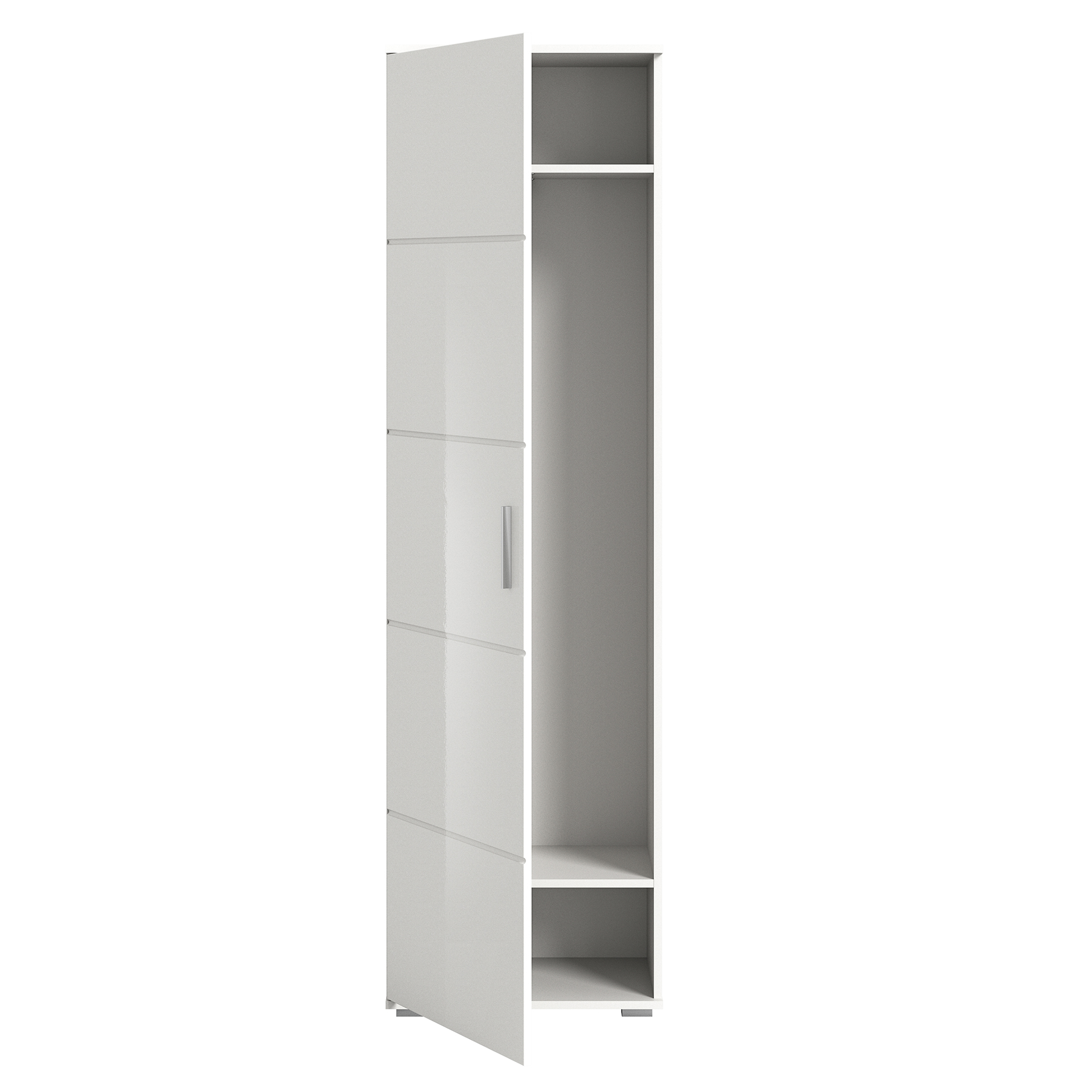 Garderobenschrank PREGO - weiß Hochglanz-weiß - 55 cm