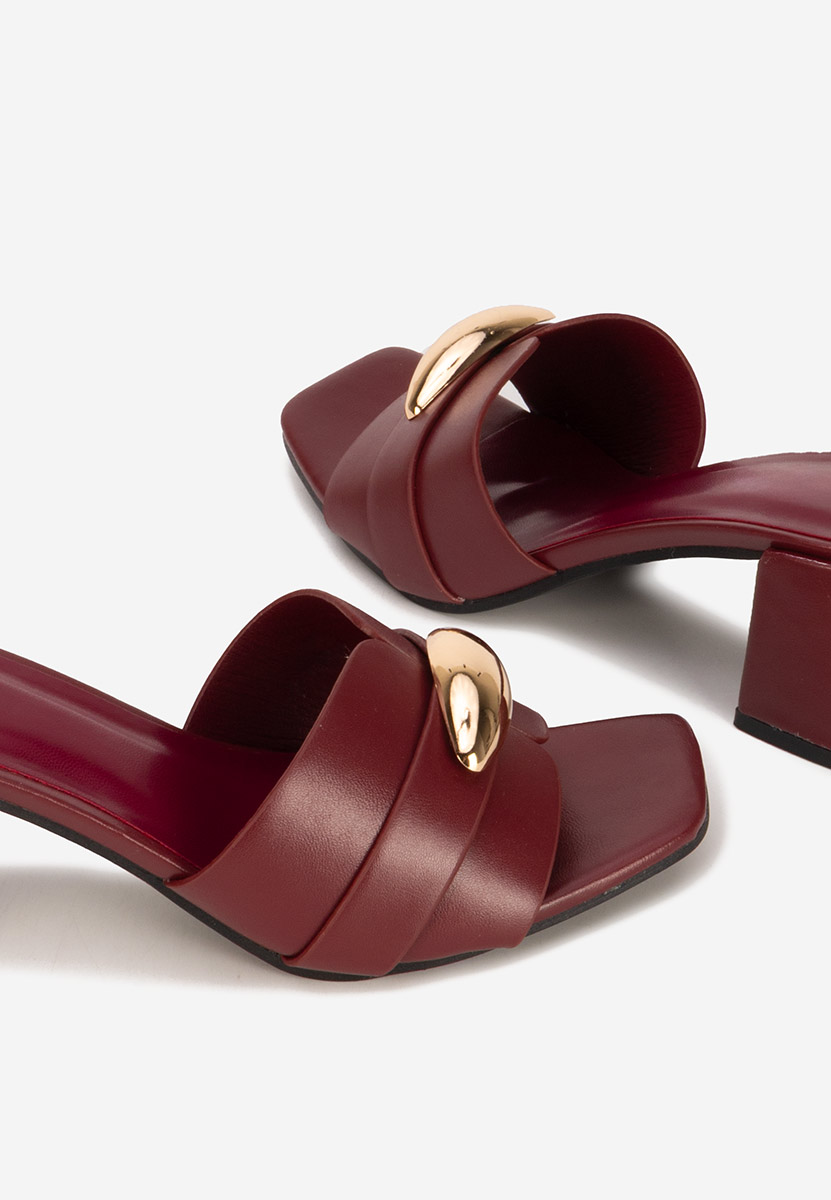 Mules à talon épais bordeaux Siminea