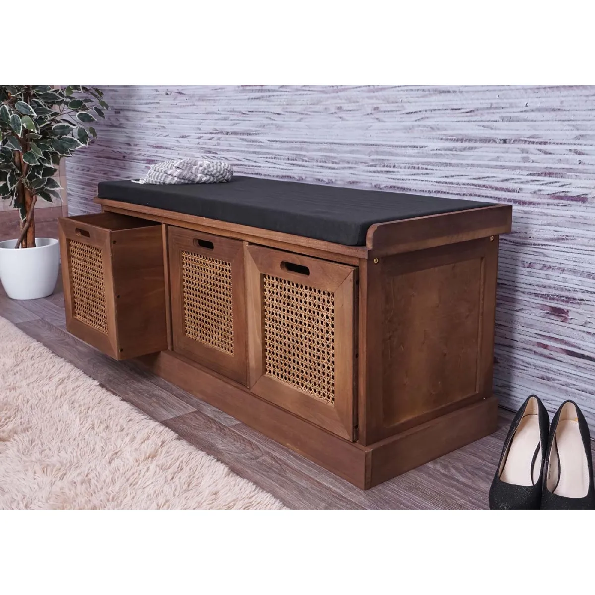 Mendler Banc HWC-J49 - Marron/Noir