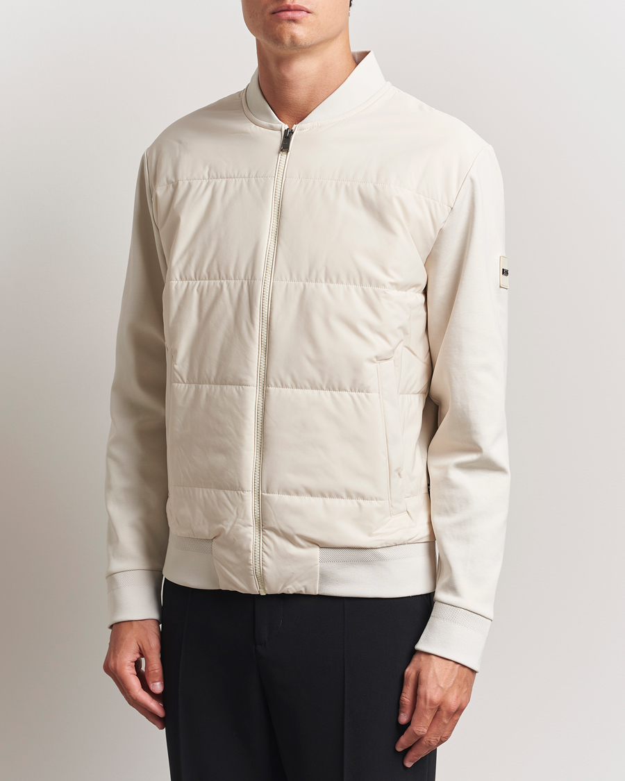 BOSS BLACK Skiles Hybrid Full Zip Open White