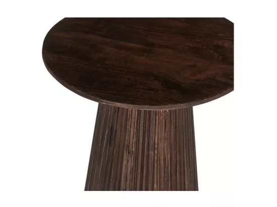 Table basse ronde collection MITCHEL en bois exotique de manguier brun diamètre 50 cm