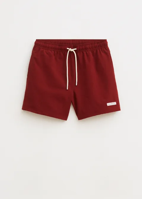 Seersucker zwembroek rood (BRIQUE)