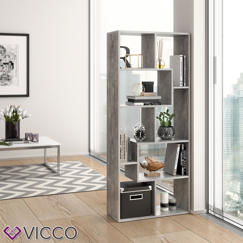 Vicco Raumteiler Noa Bücherregal Standregal Aktenregal Hochregal RegalBeton