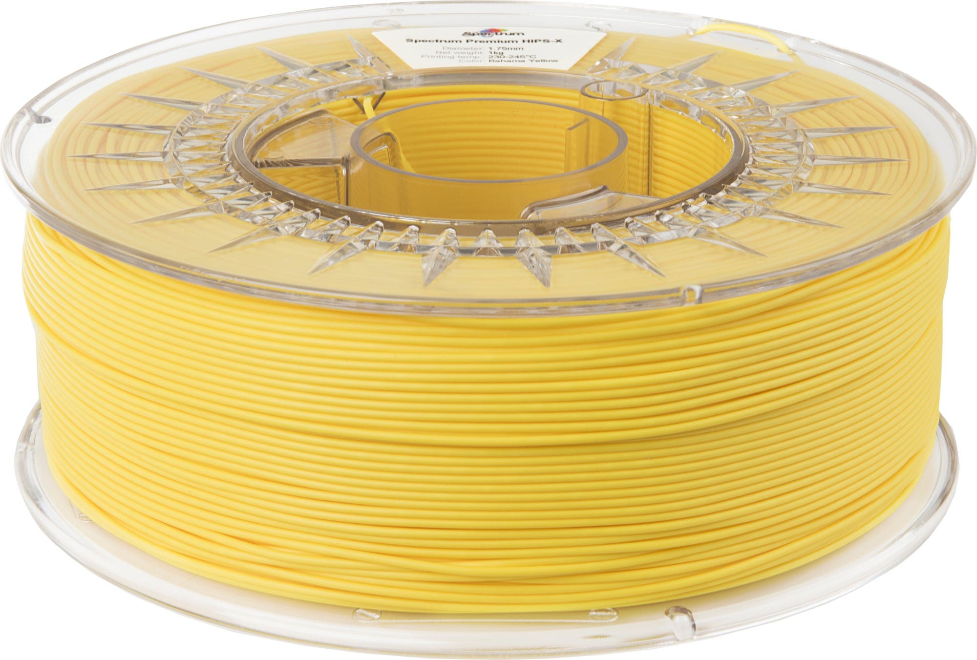 Spectrum  HIPS-X Bahama Yellow, 1,75 mm / 1000 g    Schlagzähes Filament mit hoher Oberflächenhärte in Gelb