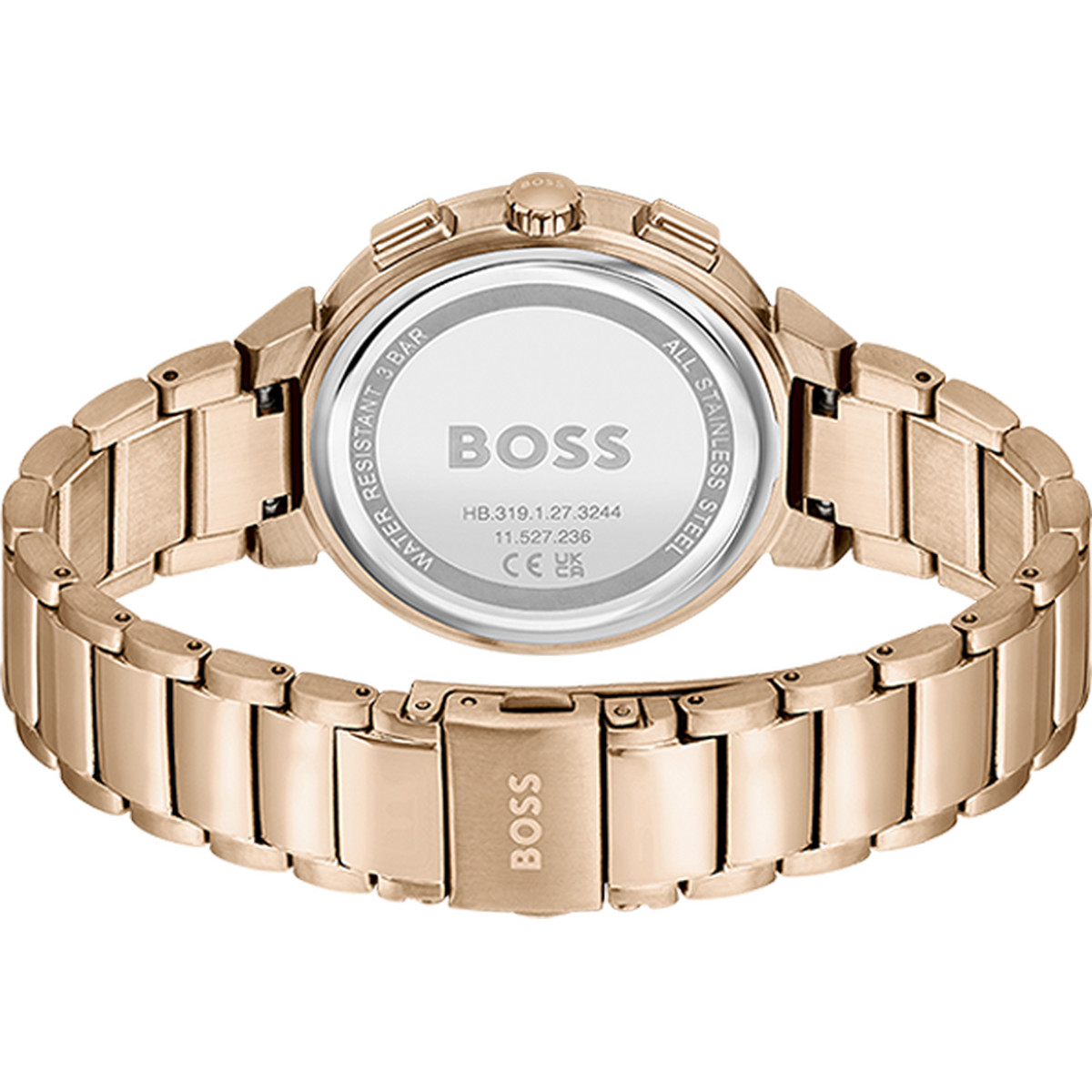 Montre BOSS One femme bracelet acier doré rose