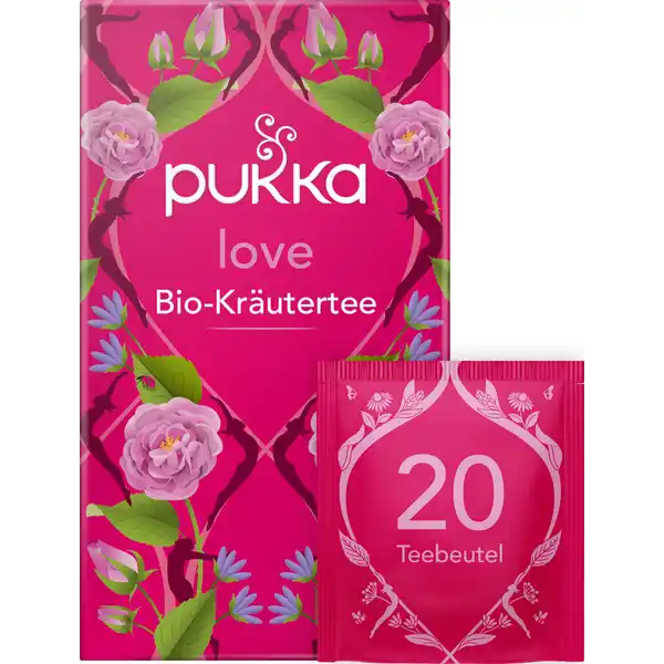 Bio-Kräutertee Love, mit Rose, Kamille und Lavendel
