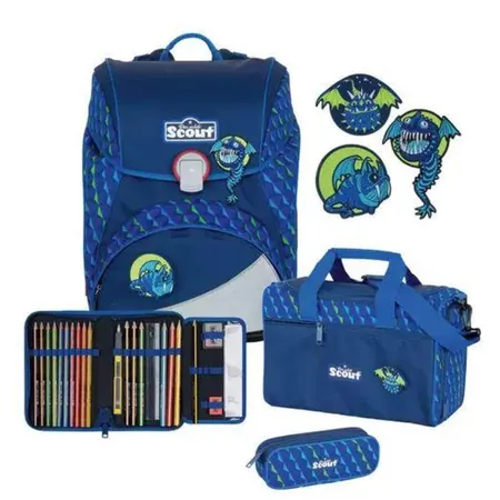 Scout Alpha Schulranzenset Flying Monsters, 4-teilig