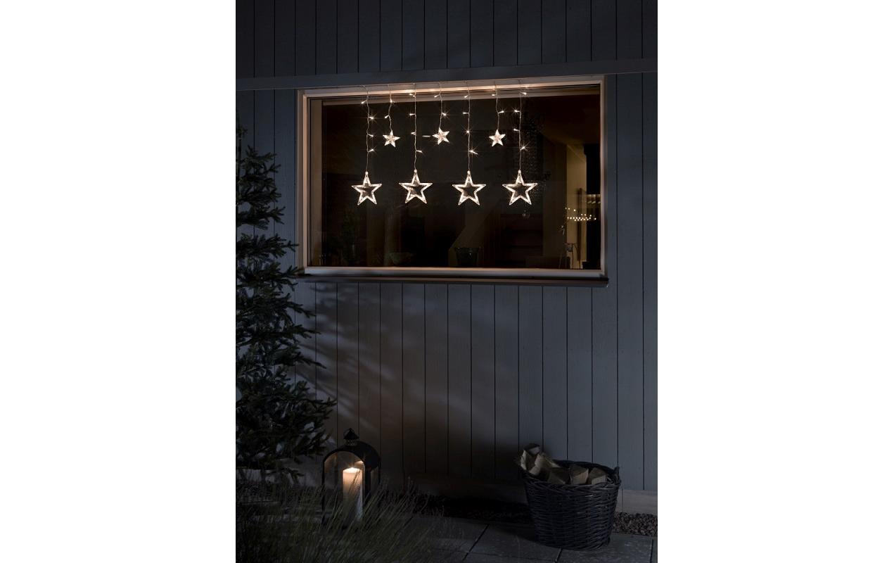 LED-Lichtervorhang mit Sternen 77 Lampen, 90 cmLED Weihnachtsdeko 7 Sterne