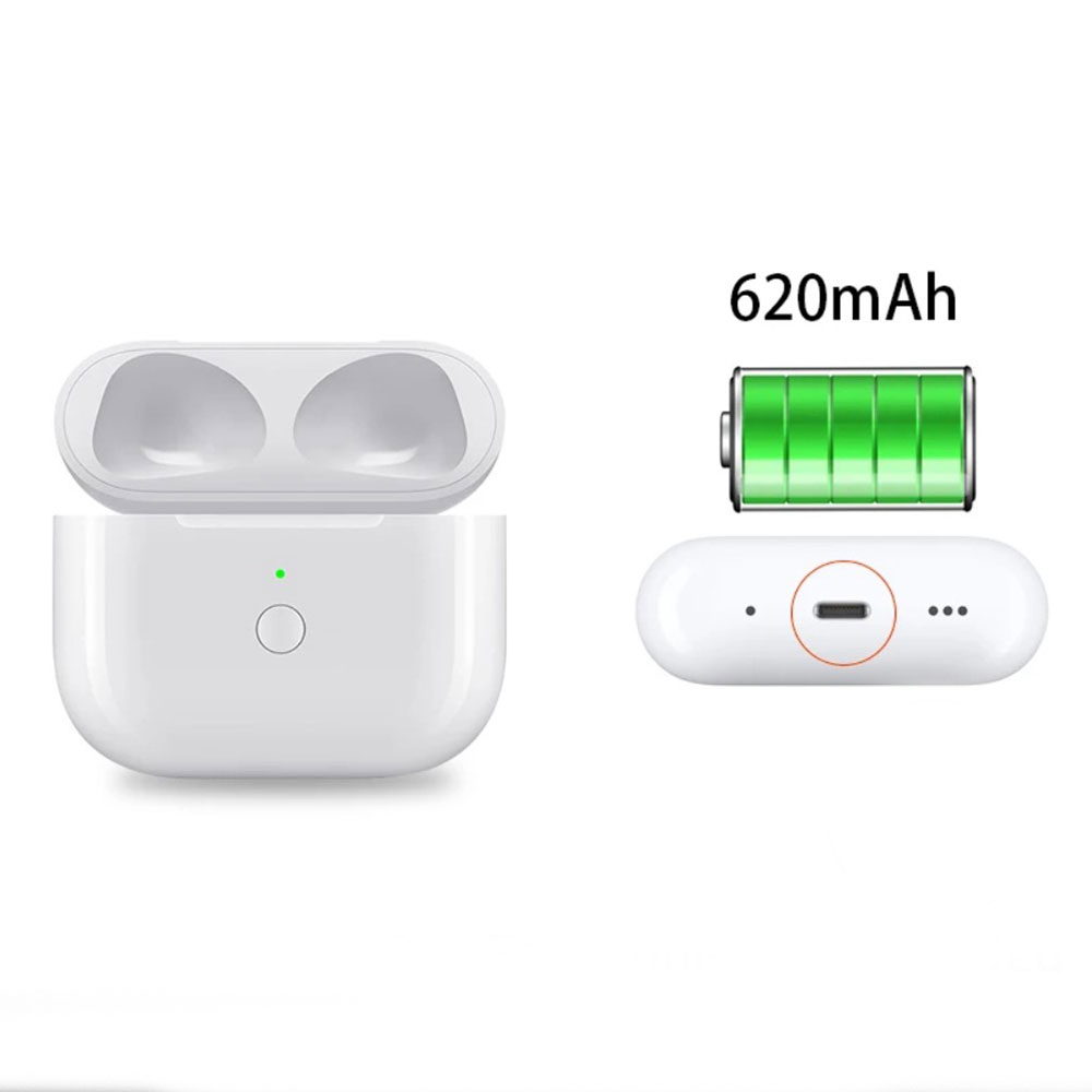 (620mAh) Lightning Ladecase für AirPods (Gen 3.) Kopfhörer - Weiss