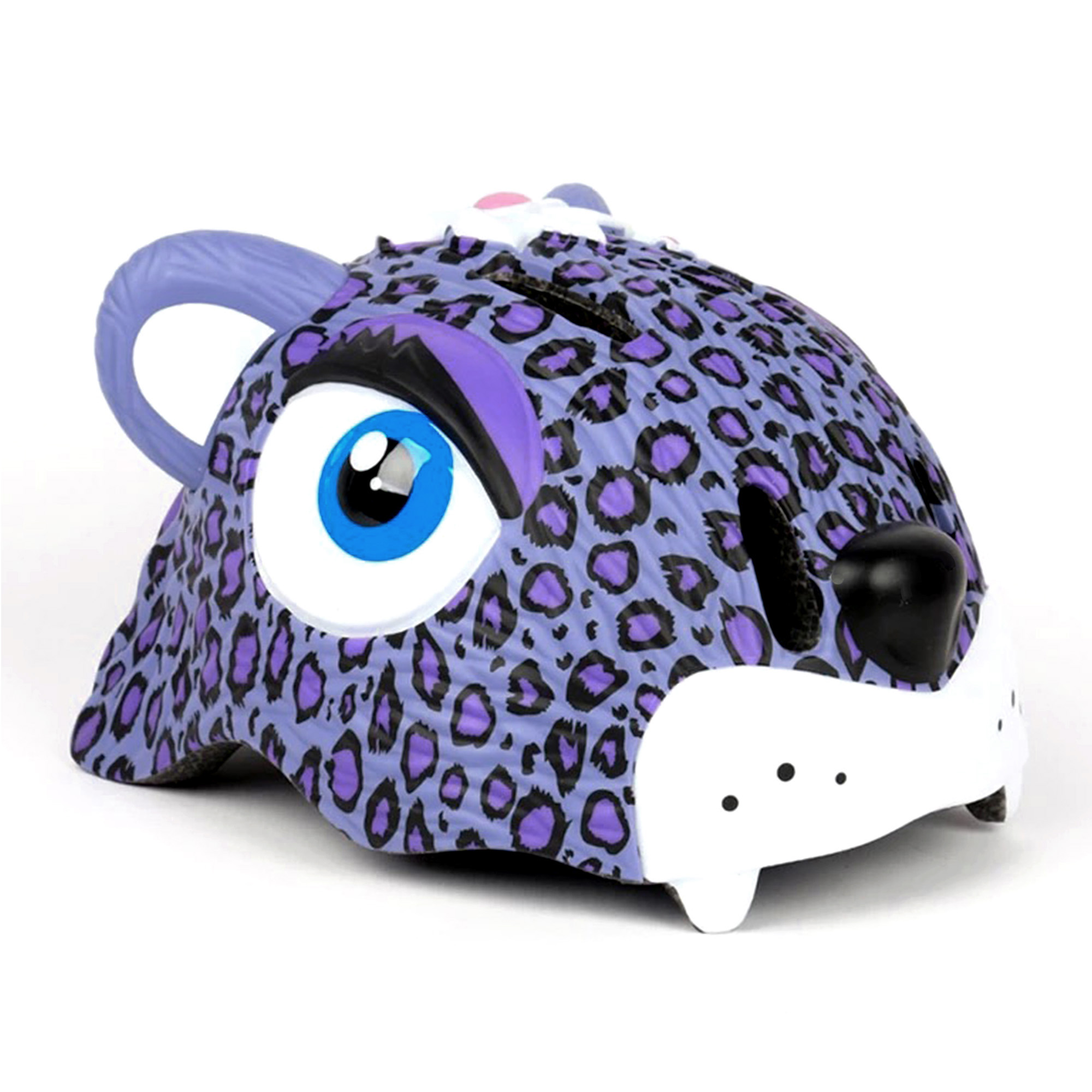 Capacete infantil para bicicleta | Leopardo roxo | Segurança máxima | Certificado EN1078