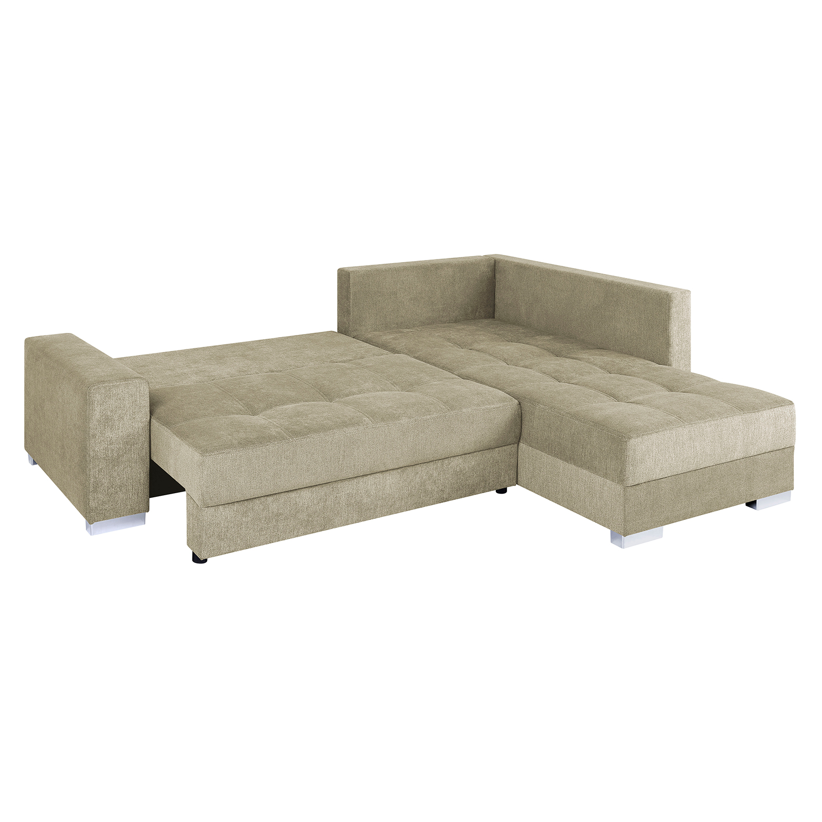 Ecksofa - beige - mit Liegefunktion