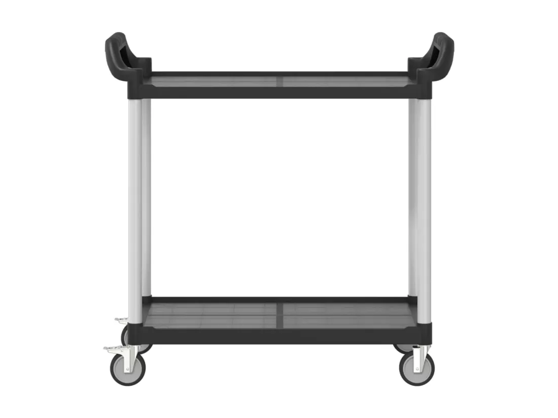 Chariot à 2 niveaux noir 99x50x97 cm aluminium