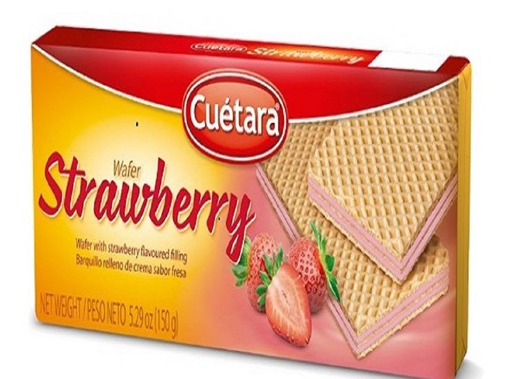 BOLACHA CUÉTARA WAFFER MORANGO 150G