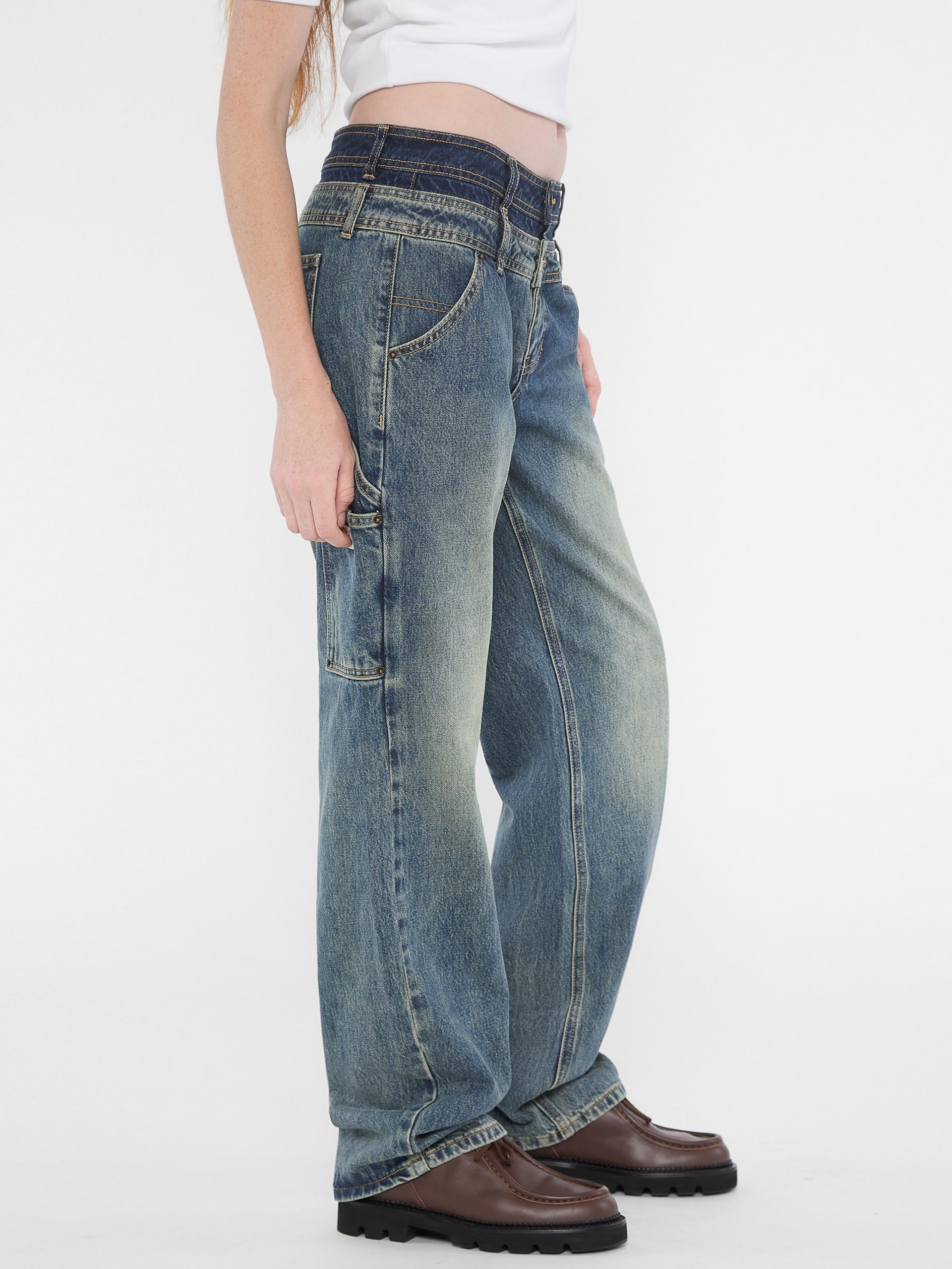 Calça jeans Carpenter com cós duplo da GUESS Originals