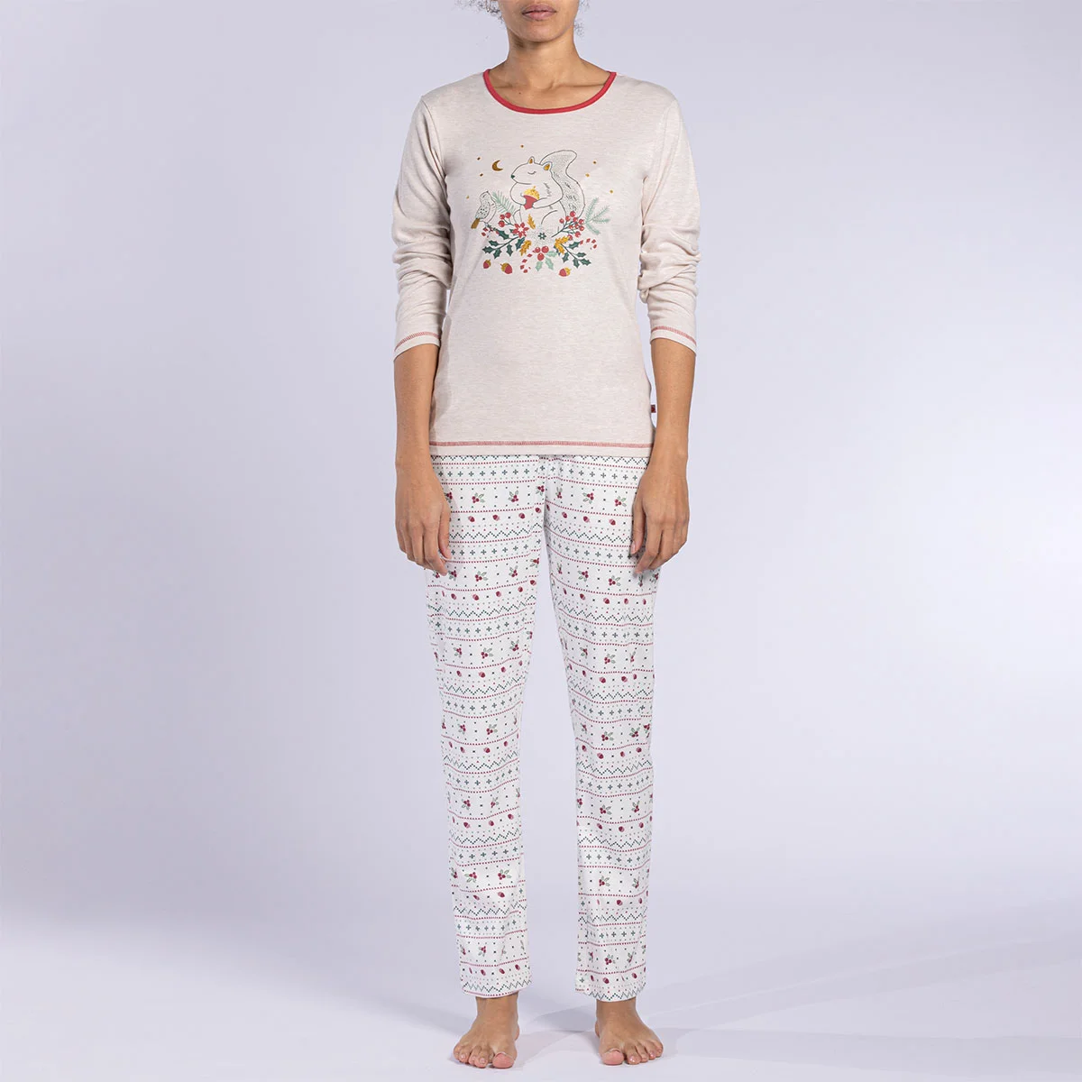Pyjama femme HOUX beige/blanc