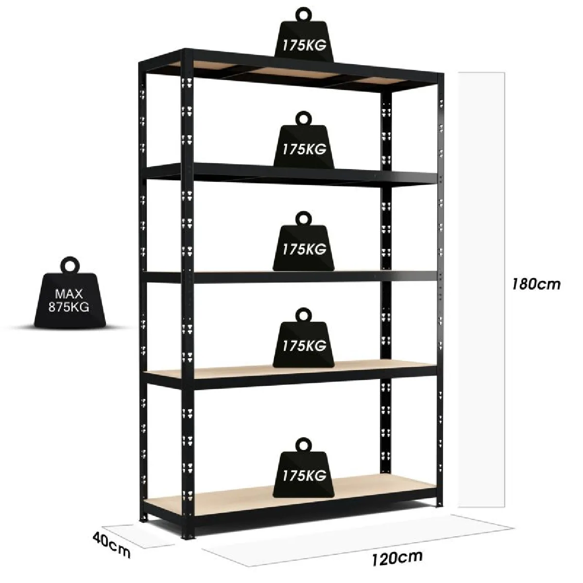 Eurospen Europsen Étagère de Rangement - 180x120x40 cm
