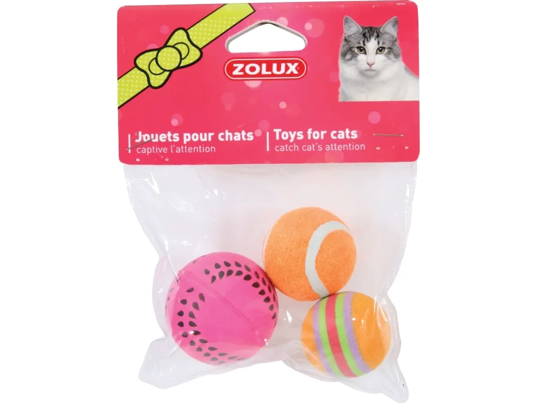 Zolux Cat toys 3 different balls 4 cm