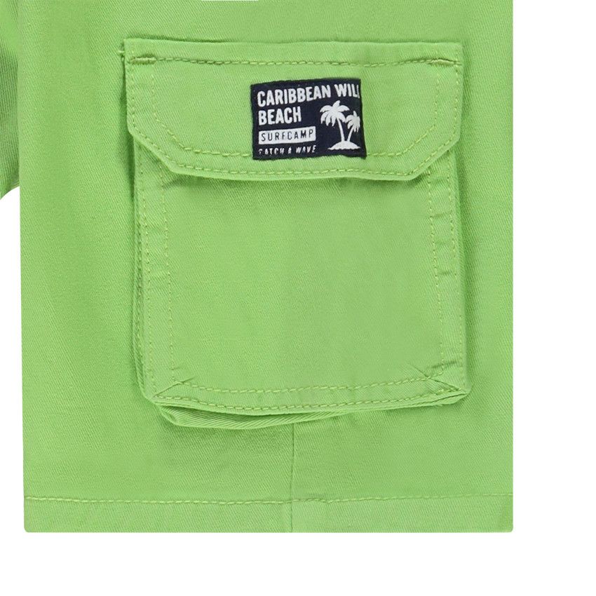 Bermuda style cargo en twill uni pour garçon - Vert