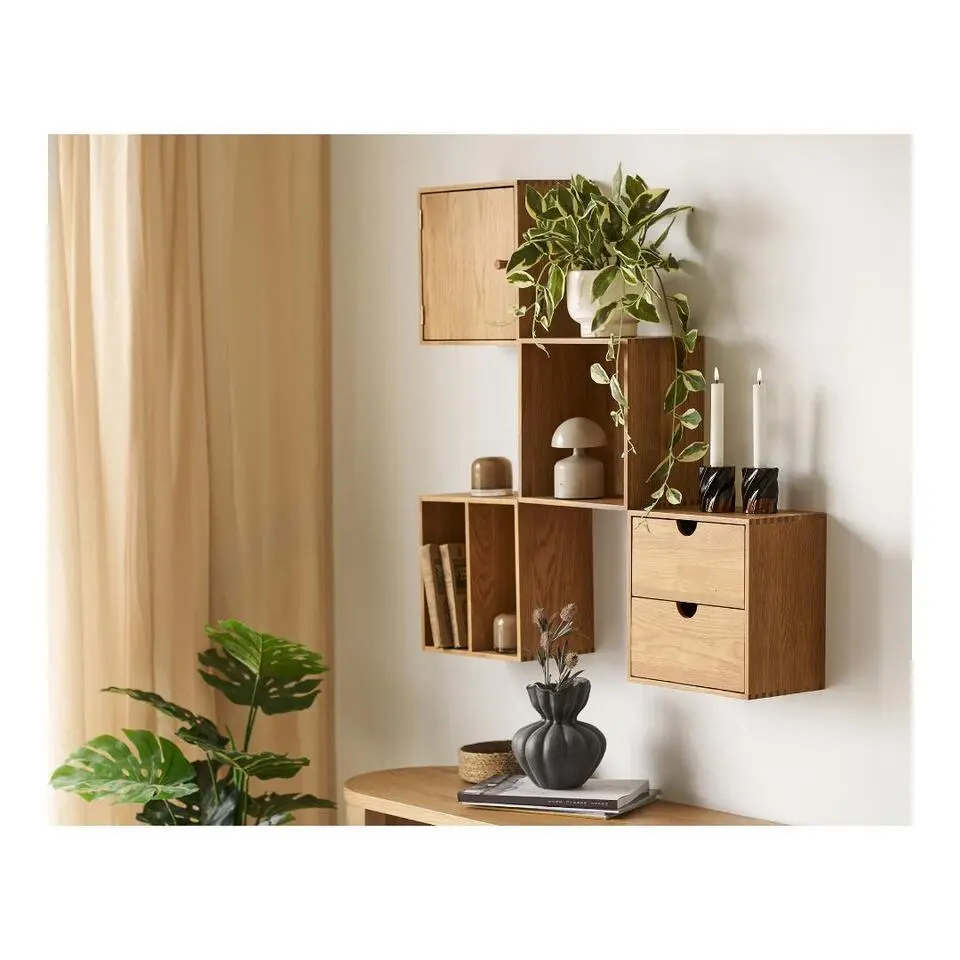 Hioshop Mina wandplank 2 planken eiken