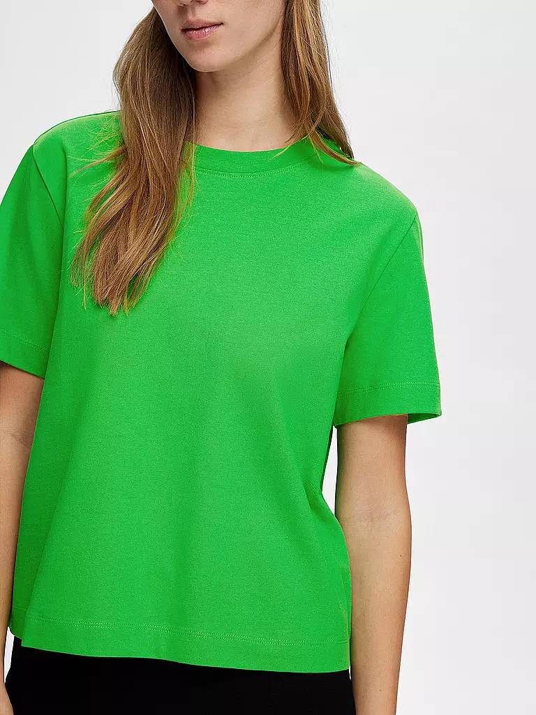 SELECTED FEMME T-Shirt Boxy Fit SLFESSENTIAL grün