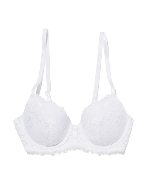 soutien-gorge préformé en dentelle avec armatures blanc