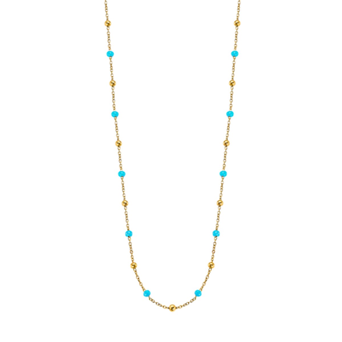 Collier Lotus Silver Teddy argent doré et turquoise