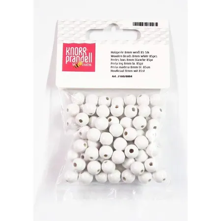 Knorr Prandell Holzperlen, 8mm, weiß, 85 Stück