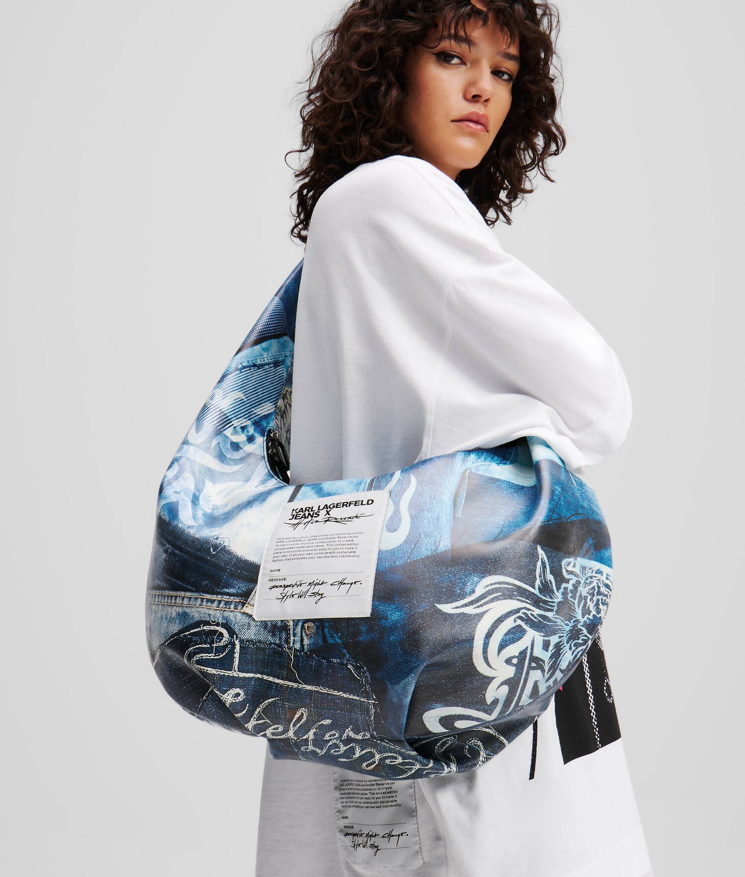 GRAND SAC BESACE KLJ X ATELIER RESERVÉ - Bleu de réserve