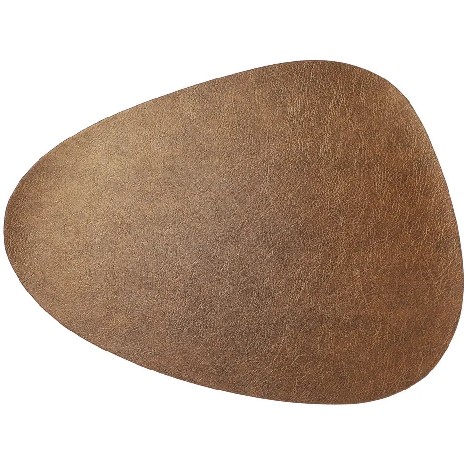 Placemats lederlook - 1x - 39x30 cm - koper - onderleggers