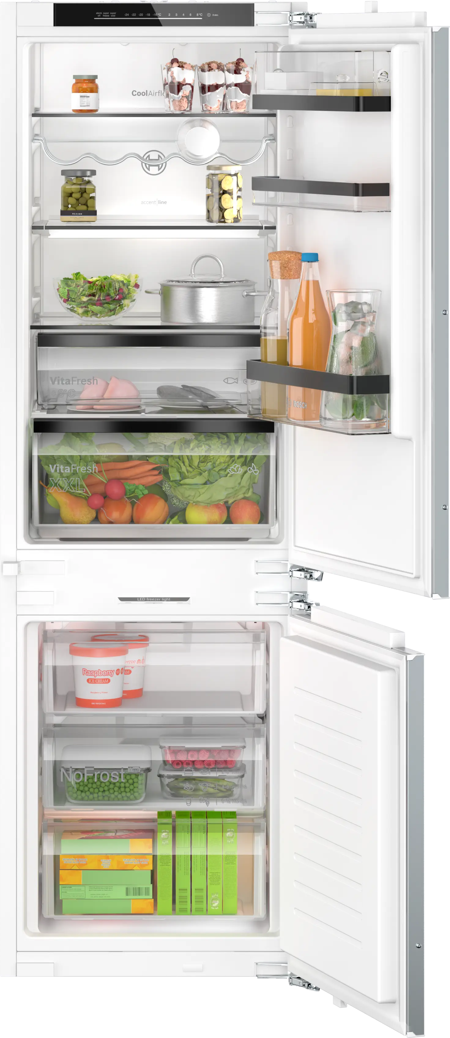 Serie 6 Inbouw koel-vriescombinatie 177.2 x 55.8 cm Vlakscharnier met SoftClose